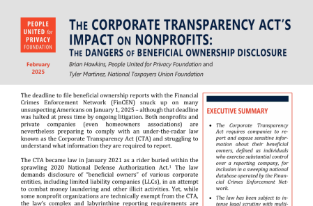 The Corporate Transparency Act’s Impact on Nonprofits: The Dangers of Beneficial Ownership Disclosure